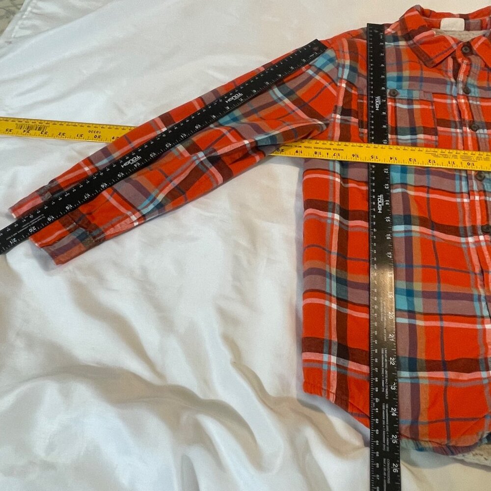 Crazy 8 Boys Plaid Faux Sherpa Fur Lined Shirt Jacket XL (14) - Picture 8 of 12